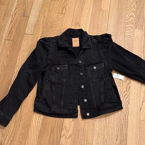 GAP Classic Puff Sleeve Black Jean Jacket